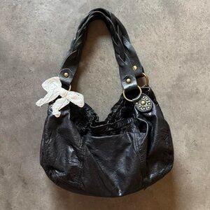 Vintage black leather purse